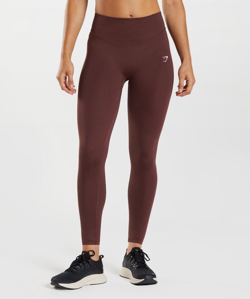 Legginsy Gymshark Sweat Seamless Sculpt Damskie Bordowe | PL 263CLA